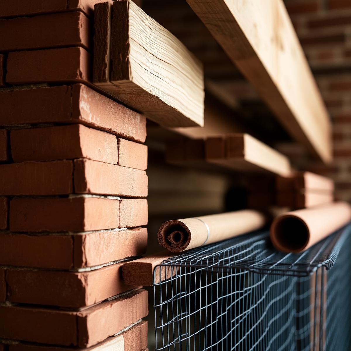 Fig. 03 — Brick, oak, steel mesh